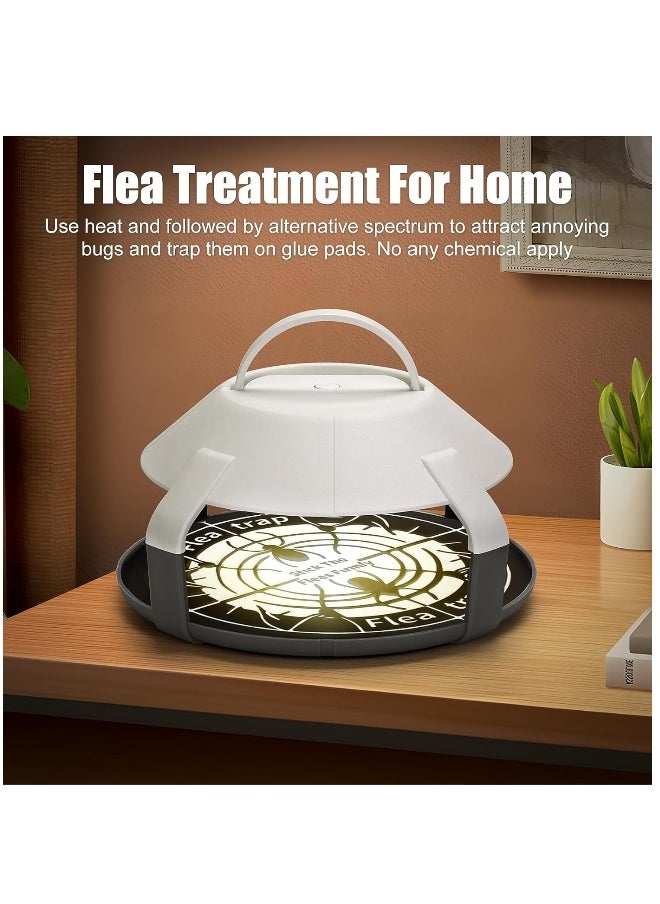 Generic Indoor Flea Trap 2-Pack, Upgraded Electric Flea Traps with LED Light, Cordless Design for Home Use, Includes 8 Sticky 6.5” Disc Refills for Effective Flea Infestation Control.  - Image 2