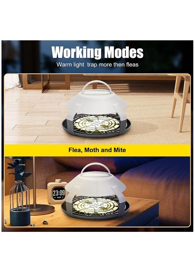 Generic Indoor Flea Trap 2-Pack, Upgraded Electric Flea Traps with LED Light, Cordless Design for Home Use, Includes 8 Sticky 6.5” Disc Refills for Effective Flea Infestation Control.  - Image 5