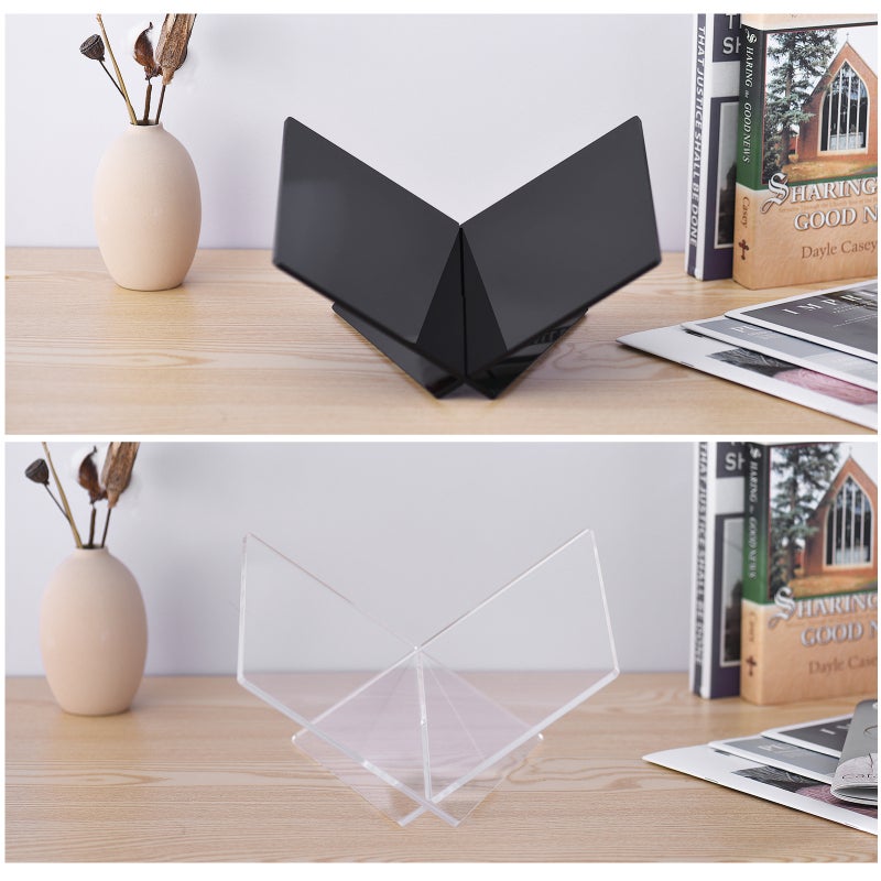 Acrylic Book Stand Displaying Shelf X Shaped Book Rack for Cookbook Recipe Menu Magazines Storybook Holder for Opening Books - Image 3