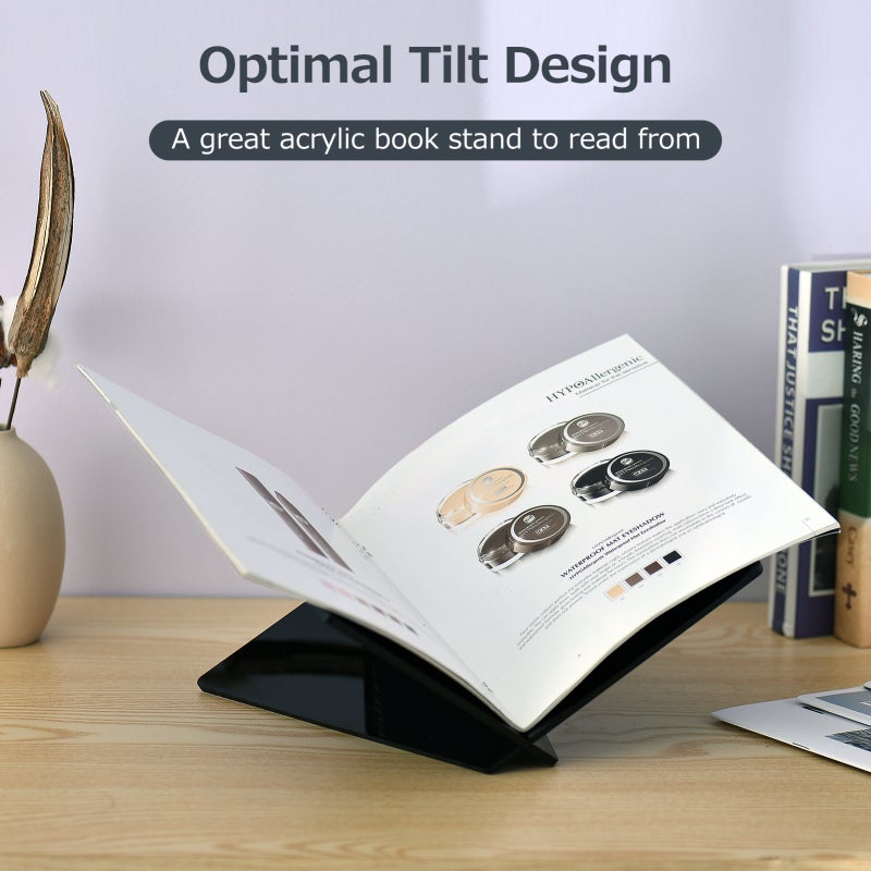 Acrylic Book Stand Displaying Shelf X Shaped Book Rack for Cookbook Recipe Menu Magazines Storybook Holder for Opening Books - Image 4