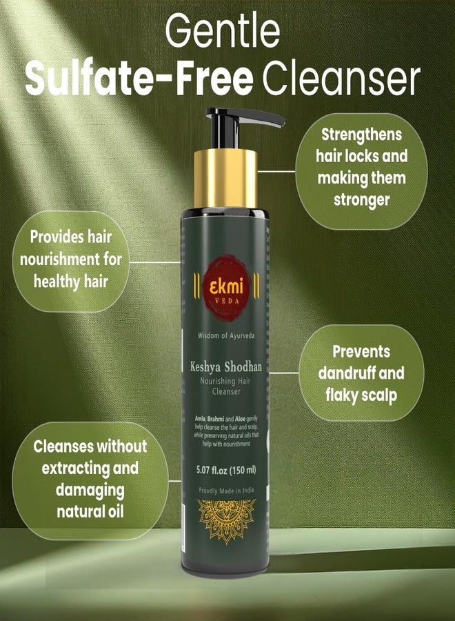 EKMIVEDA Ayurvedic Hair Growth Sulfate Free Shampoo With Reetha, Shikakai, Bhringraj, Amla For Hair Loss Control. Hair Regrowth Treatment For Women & Men. Hair Thickening Rosemary Shampoo, 5.07 Fl Oz - Image 3