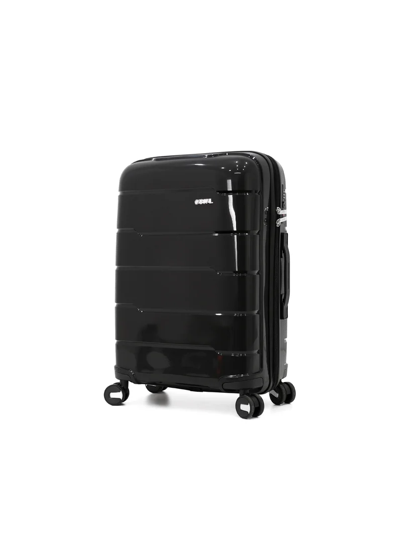 CAPITAL CAPITAL 3-Piece Hard-Side Polypropylene Luggage Set – Lightweight, Durable, Spinner Trolley with TSA Lock,Black (S-20",M-24",L-28")
