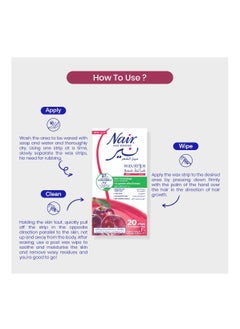 Nair Nair Hair Remover Was Strips Cherry 20 strips  - Image 2