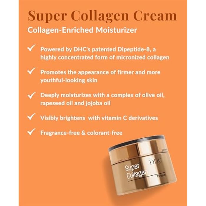 DHC Super Collagen Cream, Brightening, Collagen-Boosting Moisturizer, Skin-plumping, Fragrance and Colorant Free, Ideal for all skin types, 1.7 oz. Net wt. - Image 2