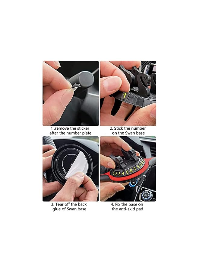 SYOSI Phone Pad for Car Non-Slip 3-in-1 Car Phone Pad Cute Animal Dolls Car Phone Pad Holder with Universal Cell Phone Holder Number Plate Stickers Anti-Slip Mat for Car - Image 5