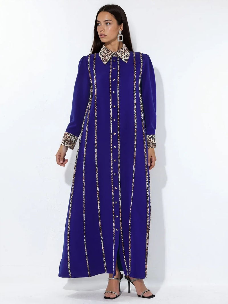 Jennyfer Leopard Print Maxi Shirt Dress - Image 1