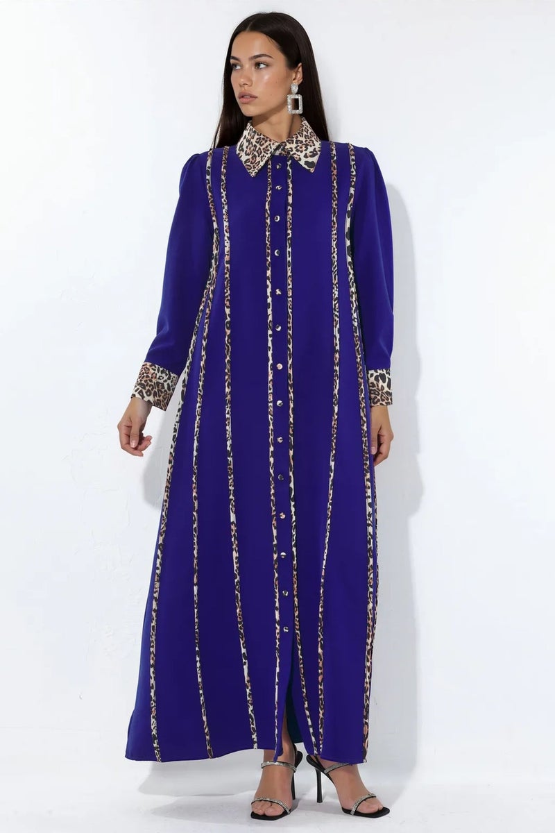 Jennyfer Leopard Print Maxi Shirt Dress - Image 1