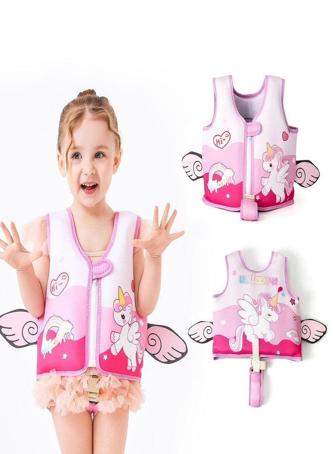Koochie-Koo Unicorn Printed Cool Beach/Pool Party Float Vest Swimming Training Vest Life Jacket for Baby from 2 to 3 Years 33 to 42 lbs (Pack of 1, Pink) - Image 1