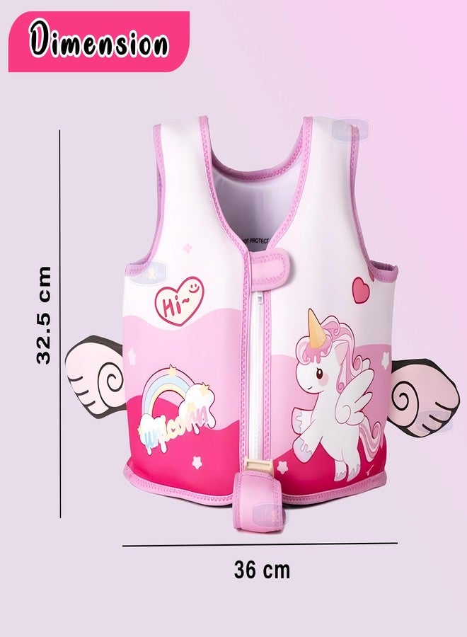Koochie-Koo Unicorn Printed Cool Beach/Pool Party Float Vest Swimming Training Vest Life Jacket for Baby from 2 to 3 Years 33 to 42 lbs (Pack of 1, Pink) - Image 3