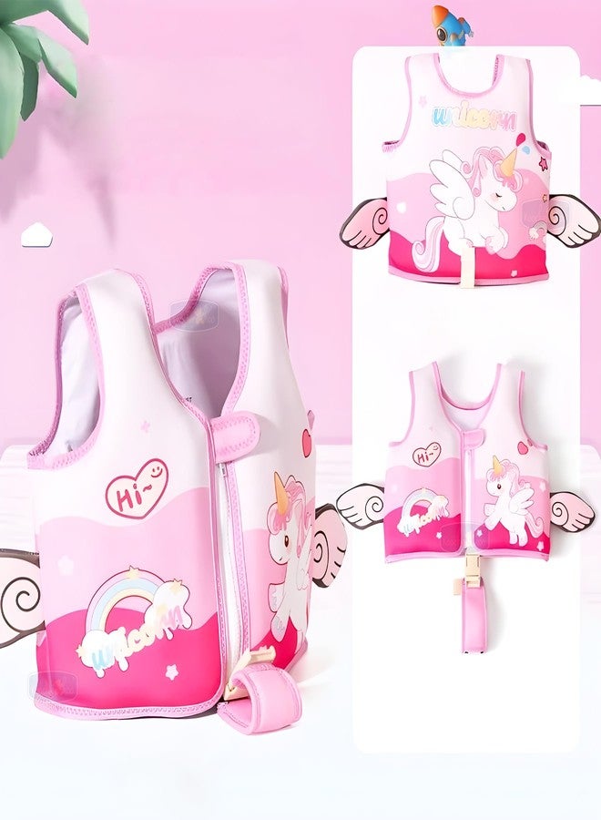 Koochie-Koo Unicorn Printed Cool Beach/Pool Party Float Vest Swimming Training Vest Life Jacket for Baby from 2 to 3 Years 33 to 42 lbs (Pack of 1, Pink) - Image 4