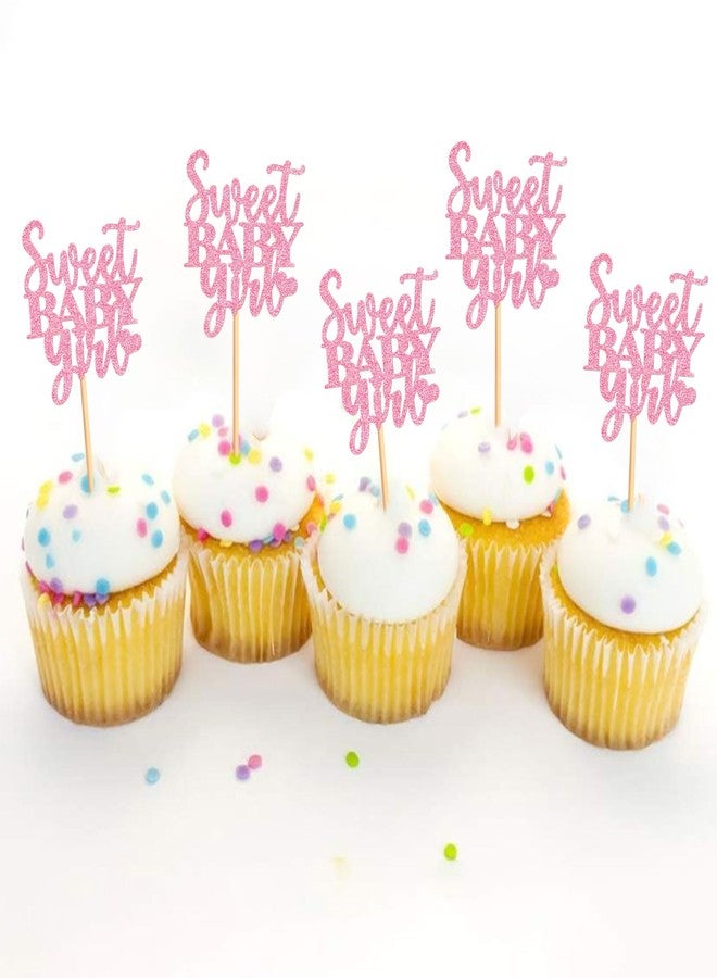 Ercadio 24 Pcs Baby Shower Cupcake Toppers Picks Pink Sweet Baby Girl Party Cake Decoration Baby Birthday Party Theme Decor Supplies - Image 3