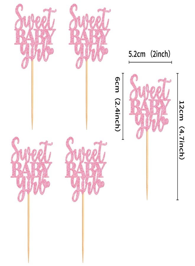 Ercadio 24 Pcs Baby Shower Cupcake Toppers Picks Pink Sweet Baby Girl Party Cake Decoration Baby Birthday Party Theme Decor Supplies - Image 2
