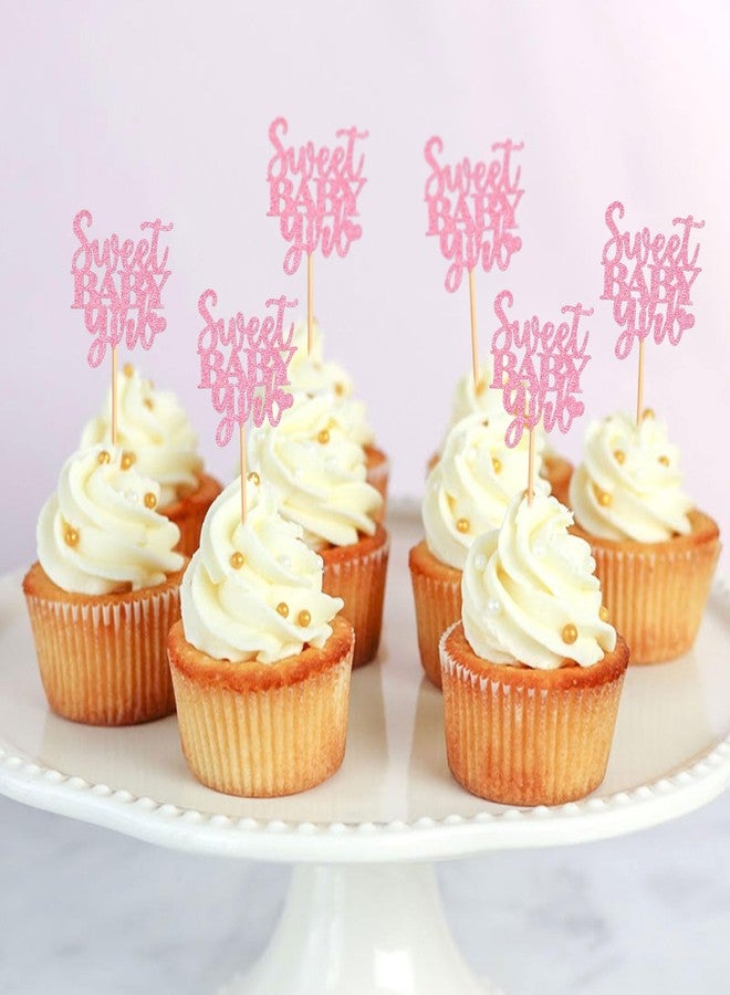 Ercadio 24 Pcs Baby Shower Cupcake Toppers Picks Pink Sweet Baby Girl Party Cake Decoration Baby Birthday Party Theme Decor Supplies - Image 4