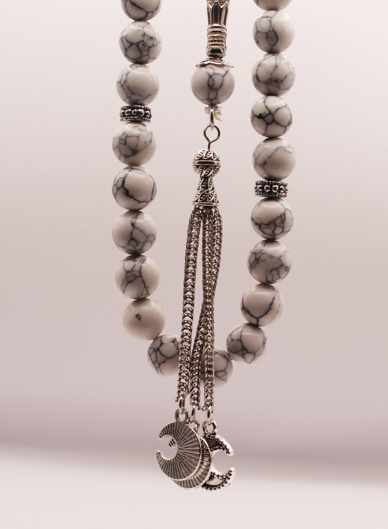 فاشون لاين مسبحة مسلمة تقليدية من الحجر النقي 33 تسبيح/خرز للصلاة - Image 2