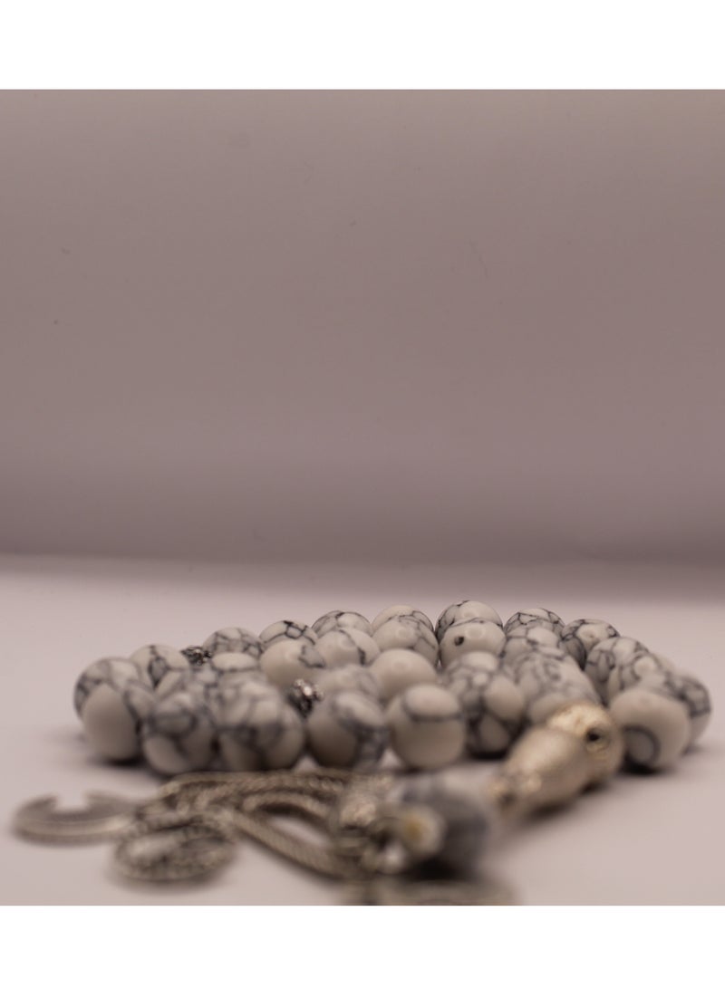 فاشون لاين مسبحة مسلمة تقليدية من الحجر النقي 33 تسبيح/خرز للصلاة - Image 3