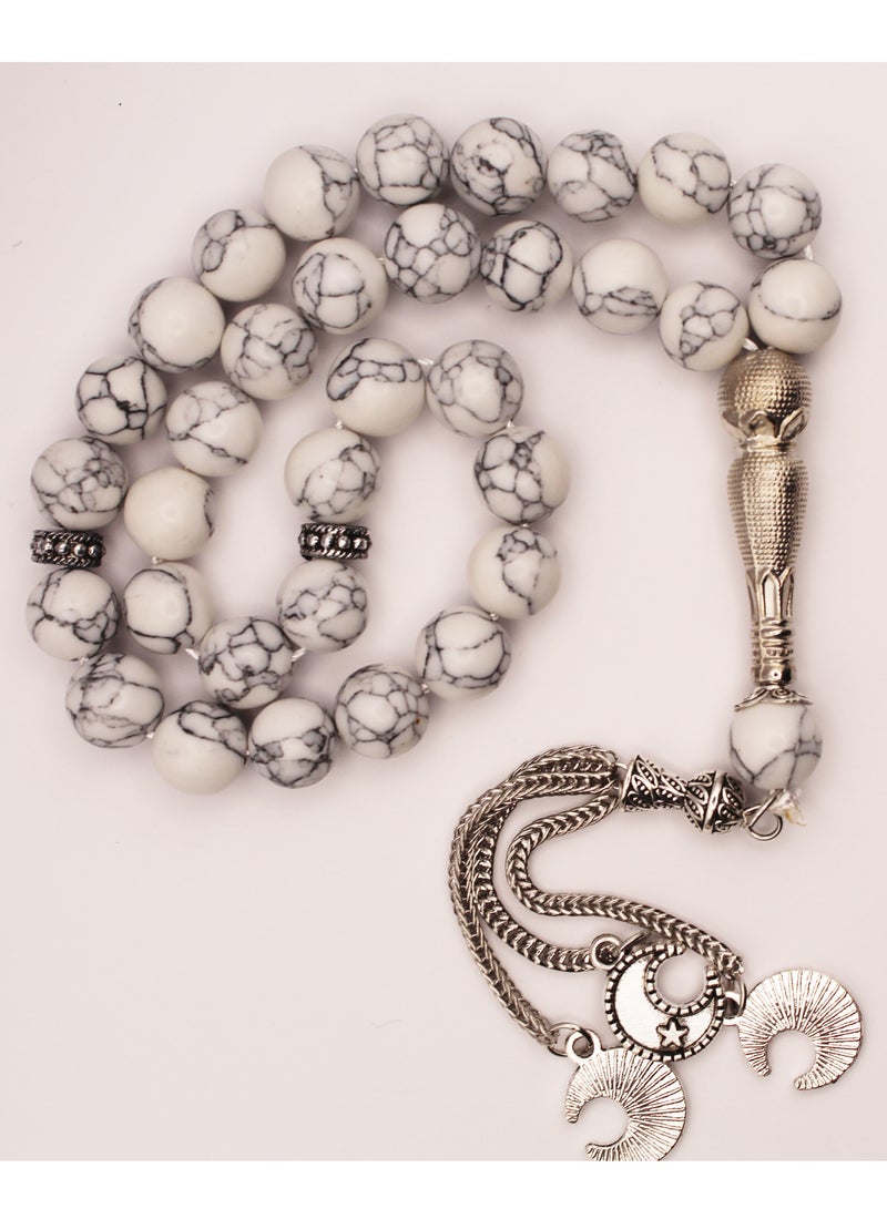 فاشون لاين مسبحة مسلمة تقليدية من الحجر النقي 33 تسبيح/خرز للصلاة - Image 5