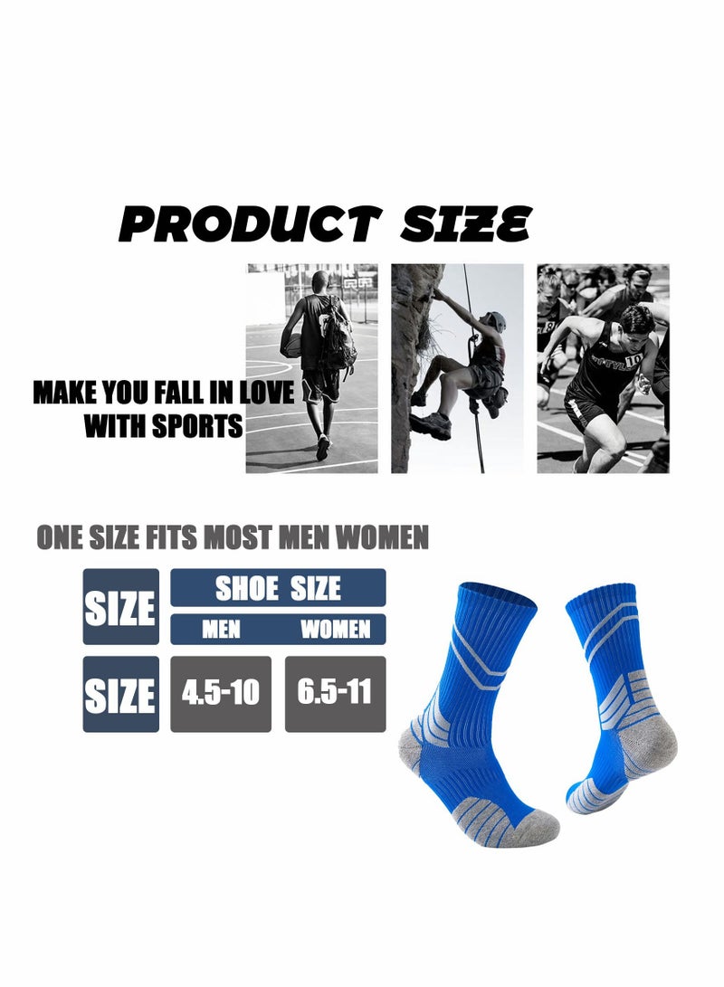 Excefore Sports Socks Compression Quarter Crew Socks Thick Cushioned Athletic Socks for Men Women Running Cycling Hiking Gym 6 Pack - Image 2