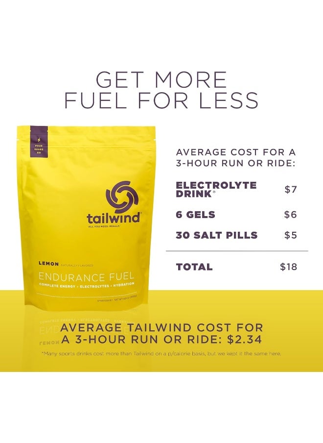 Tailwind Nutrition Tailwind Nutrition Endurance Fuel Lemon 50 Servings, Hydration Drink Mix with Electrolytes and Calories, Non-GMO, Free of Soy, Dairy, and Gluten, Vegan Friendly  - Image 5