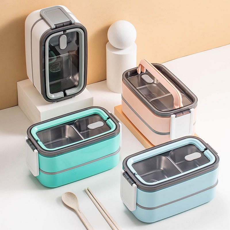 Double Layer 304 Stainless Steel Bento Box Double layer (stainless steel liner) 