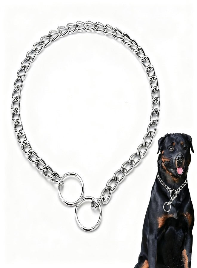 cyhaen Choke Chain for Dogs,Heavy Chain Dog Metal Training Collars, Adjustable Metal Necklace Martingale Puppy Collars for XXS XS Small Medium Large Big XL Breed Dogs, Silver S - Image 1