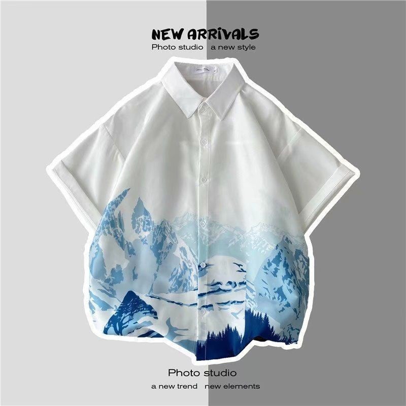 Vintage Retro Floral Shirt Hong Kong Style Short-Sleeved Hainan Island Shirt Hawaiian Summer Beach Shirt Trendy Brand For Men And Women - Image 4