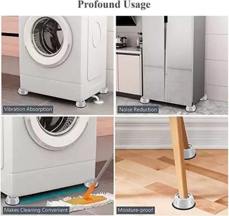 Shopfleet Shopfleet Furniture Lifting Base Washer and Dryer Anti Vibration Pads for Washing Machine Leveling Feet Legs Anti Slip Shock Absorber Stand with Suction Cup Feet of FridgeMulticolor  - Image 2