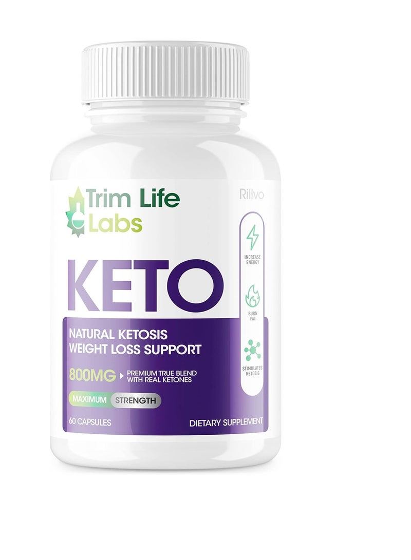 Justified Laboratories Trim Life Keto Advanced Weight Loss Supplement Ketosis Pills (60 Capsules) - Image 1