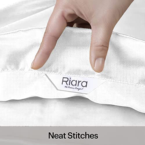 Riara Satin Silk Pillowcase Pillow Case Covers with Envelop Closure for Hair and Skin Home Bed Decor Set of 2 Pillowcase Free 3 Pc Scrunchie (Regular Size (18"x27"), Blanc De Blanc) - Image 5