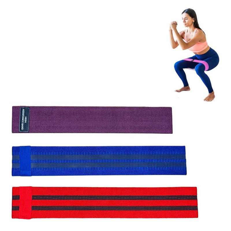 QSHOPLeg Resistance Bands, Wide Resistance Bands Stylish Non-Slip Fabric Nylon Fabric with Training Guide for Women Hip Squat Training