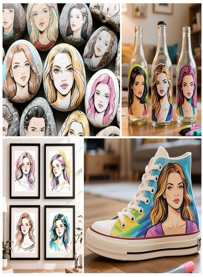 Woomer Auto-Ink Premium Acrylic Paint Markers, 72 Colors Marker Soft Brush Tip, No Bleed & High Opacity Paint Pens, Water-based Non-toxic Acrylic Marker for Wood, Fabric, Rock, Glass, DIY Crafts Gift - Image 2