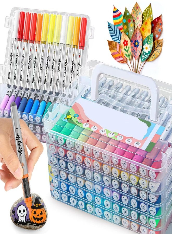 Woomer Auto-Ink Premium Acrylic Paint Markers, 72 Colors Marker Soft Brush Tip, No Bleed & High Opacity Paint Pens, Water-based Non-toxic Acrylic Marker for Wood, Fabric, Rock, Glass, DIY Crafts Gift - Image 1