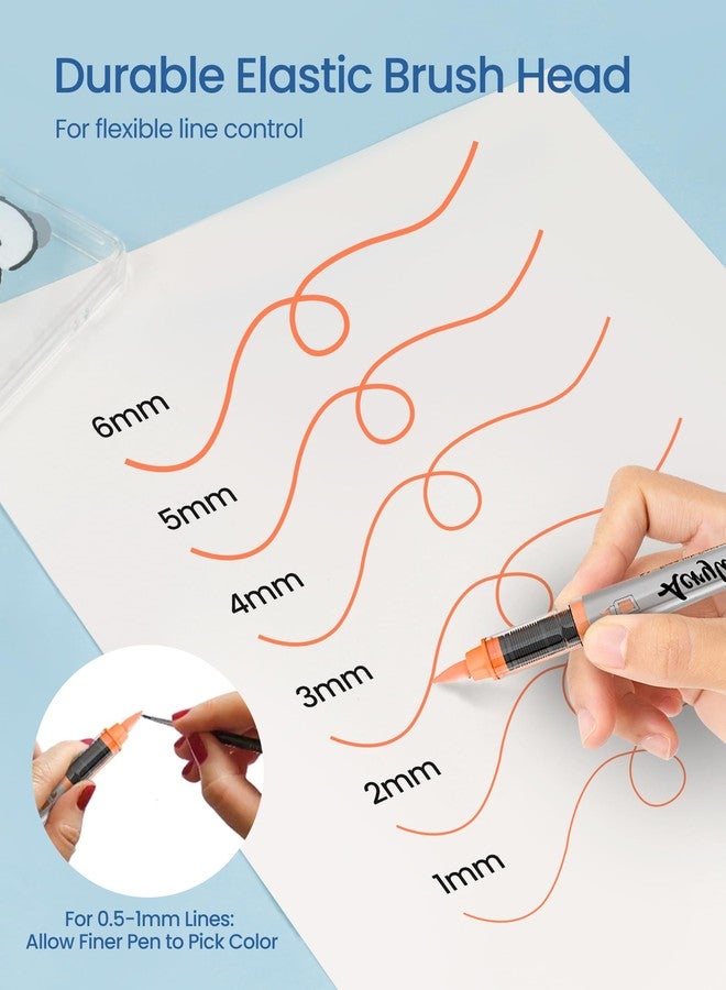 Woomer Auto-Ink Premium Acrylic Paint Markers, 72 Colors Marker Soft Brush Tip, No Bleed & High Opacity Paint Pens, Water-based Non-toxic Acrylic Marker for Wood, Fabric, Rock, Glass, DIY Crafts Gift - Image 4