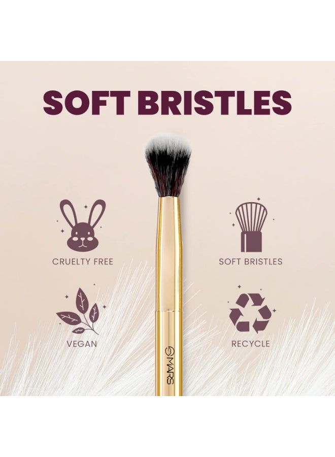 MARS Artist's Arsenal Professional Big Blending Eyeshadow make up Brush | Feather Soft Touch | Precise Synthetic Bristle | Perfect for Eyeshadow | Luxe Packaging Makeup Brush (Golden) - Image 4