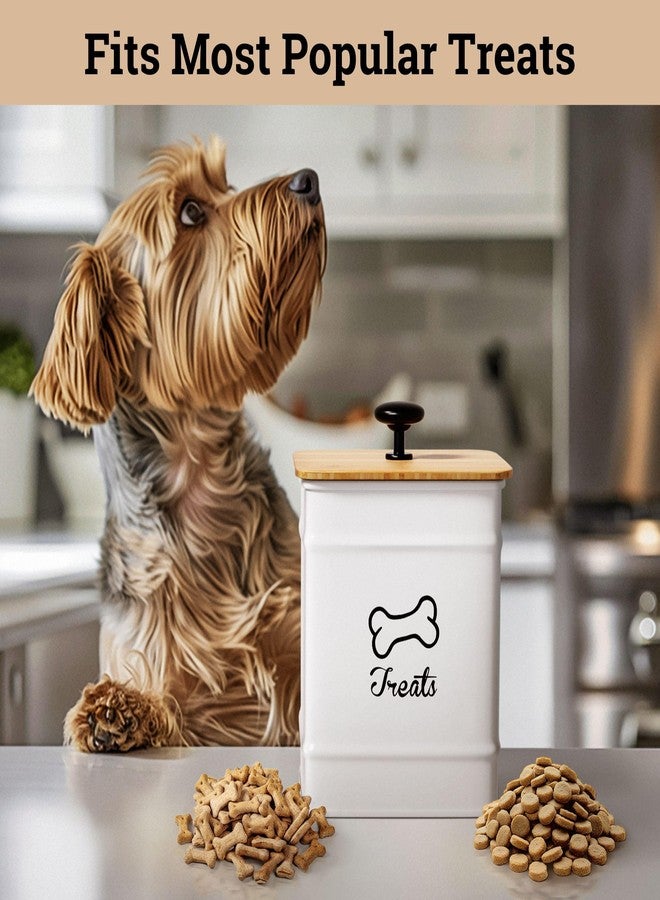 HB Design Co. Dog Treat Container with Airtight Bamboo Lid, 5"W x 7"H, 7 Cup Capacity - Image 3