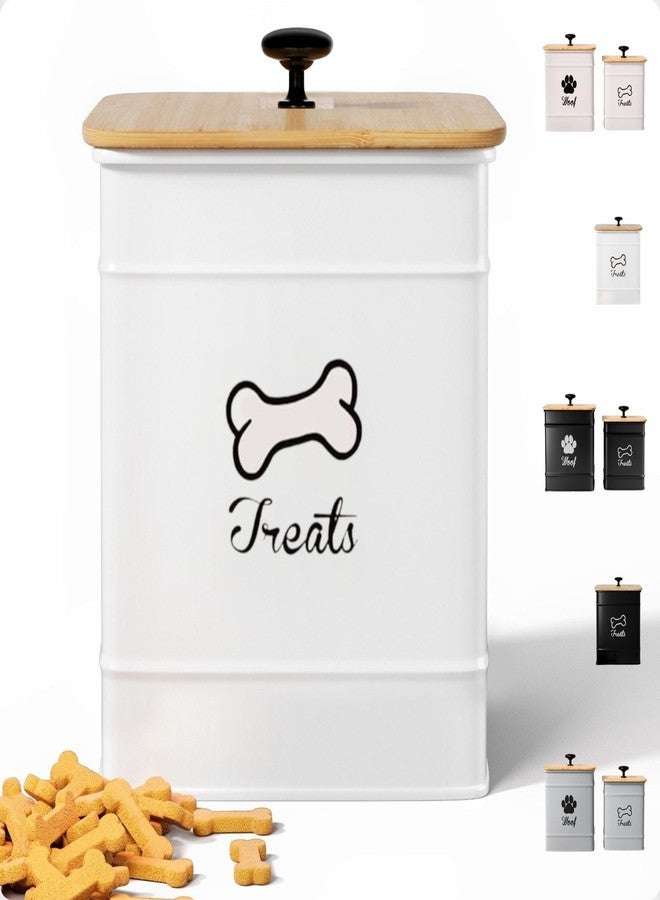 HB Design Co. Dog Treat Container with Airtight Bamboo Lid, 5"W x 7"H, 7 Cup Capacity - Image 1