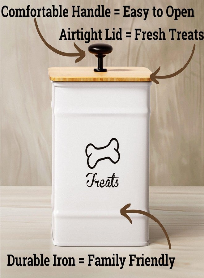 HB Design Co. Dog Treat Container with Airtight Bamboo Lid, 5"W x 7"H, 7 Cup Capacity - Image 2