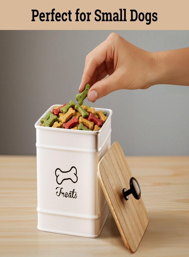 HB Design Co. Dog Treat Container with Airtight Bamboo Lid, 5"W x 7"H, 7 Cup Capacity - Image 4