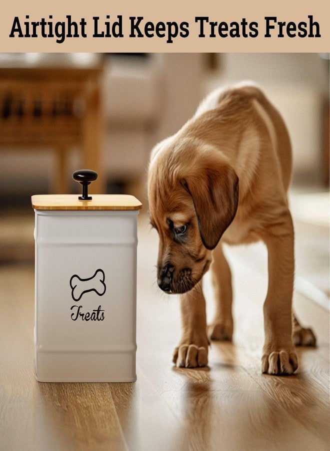 HB Design Co. Dog Treat Container with Airtight Bamboo Lid, 5"W x 7"H, 7 Cup Capacity - Image 5