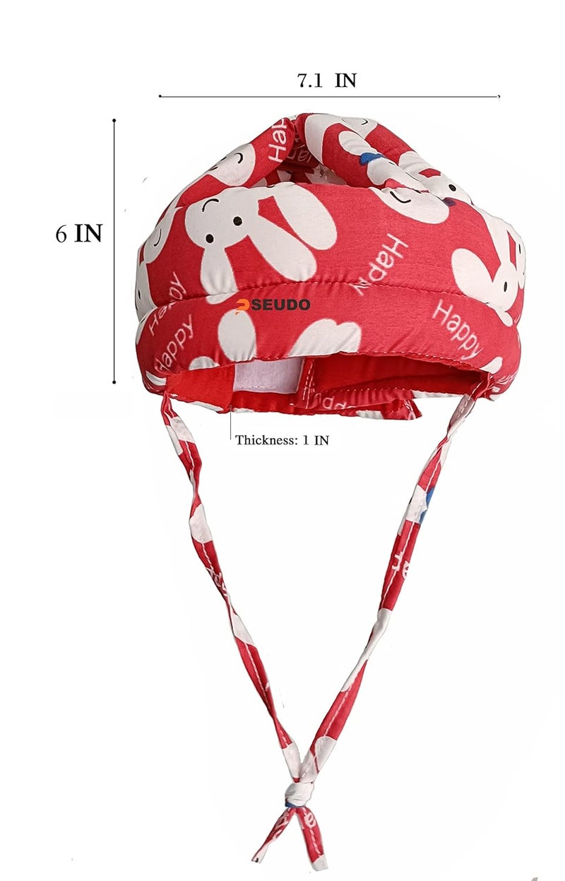 PSEUDO Baby Toddlers Kids Child Head Back Safety Protector Pad Cushion Pillow with Straps (Happy Red) - Image 3