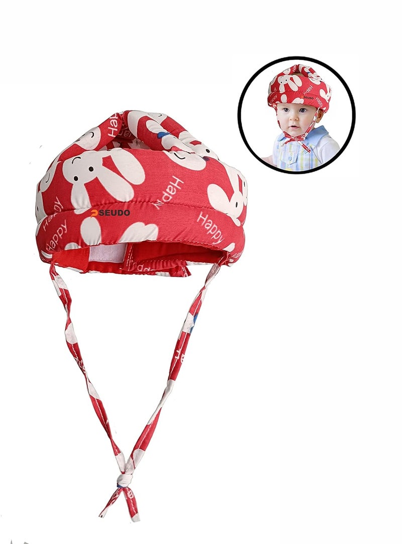 PSEUDO Baby Toddlers Kids Child Head Back Safety Protector Pad Cushion Pillow with Straps (Happy Red) - Image 5