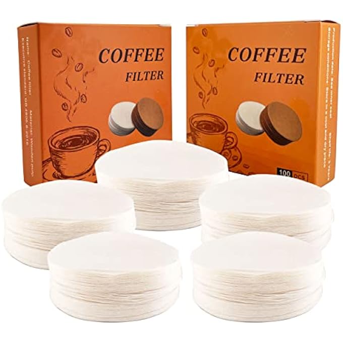 rayihni 58Mm Coffee Paper Filter Round 500Pcs For Espresso Machine Portafilter Moka Pot Unbleached Disposable Puck Screen