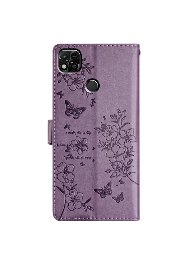 S-TOP Case For Redmi 9C Butterflies and Flowers Leather Phone Case - Image 3
