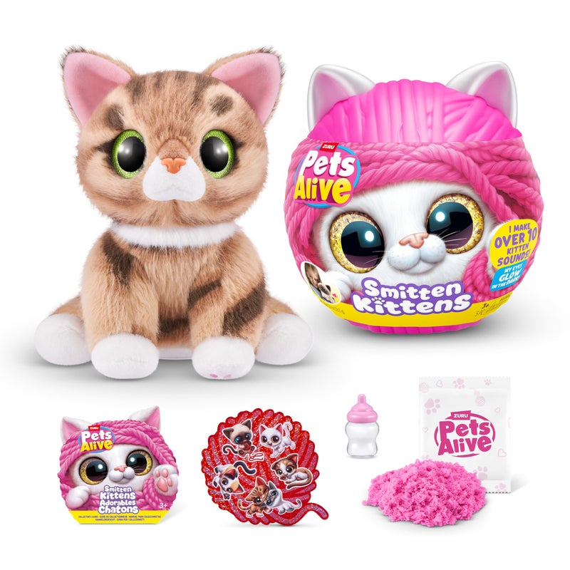Pets Alive Smitten Kittens Surprise Tabby Cat Ginger by ZURU Nurture Play Soft Toy Unboxing Adopt Interactive 10 Sounds - Image 2
