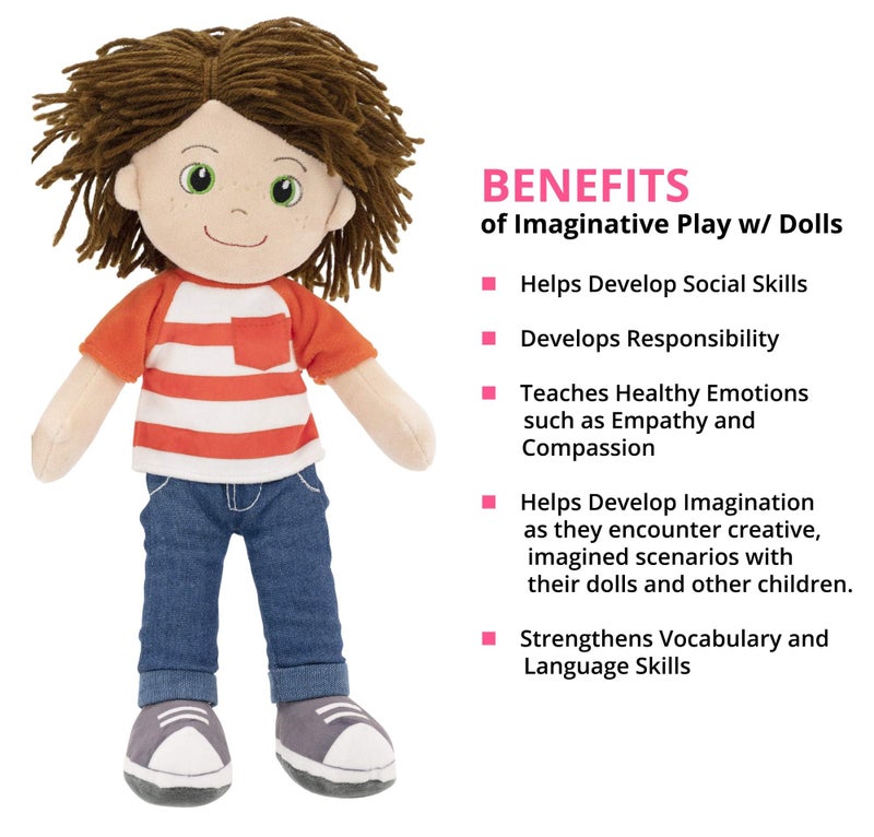 Playtime by Eimmie 14" Soft Baby Doll - Plush Rag Dolls for 2 Year Old Girls and Boys, Toddler & Infants - Girl Toys - Stuffed Toy Companion - Washable & Sensory Fabric Body - Ollie Doll for Baby Boy - Image 2