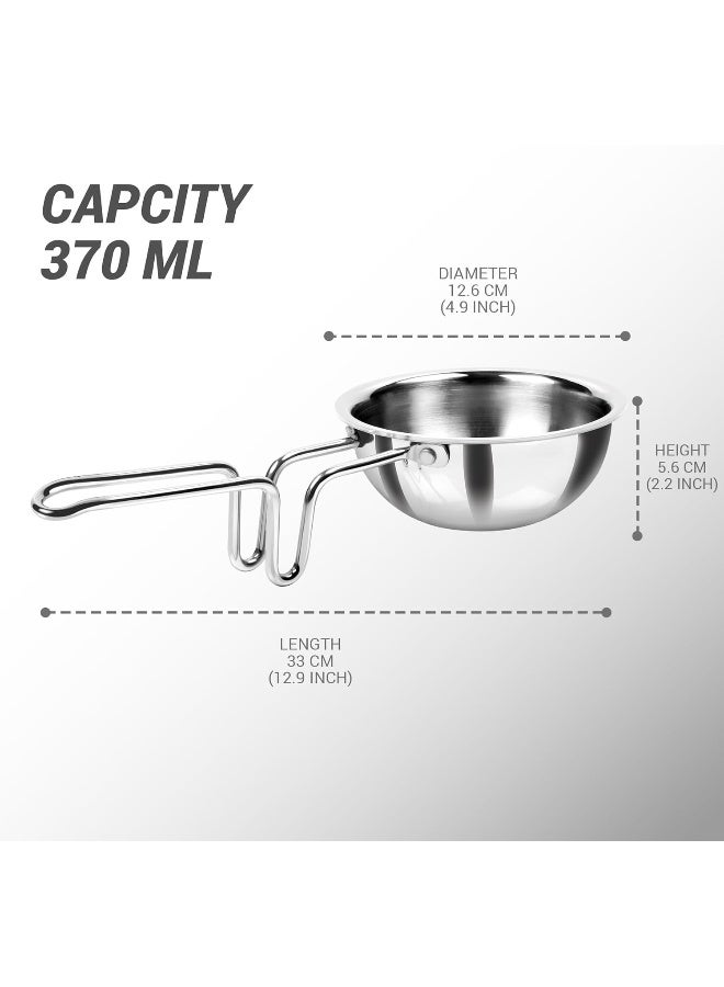 MILTON Pro cook مقلاة ميلتون برو كوك ثلاثية الفولاذ المقاوم للصدأ 12 سم، 370 مل، لتتبيل التوابل، مقبض سلكي متين، سطح مصقول، قاعدة مناسبة للحرارة ومناسبة للغاز - Image 5