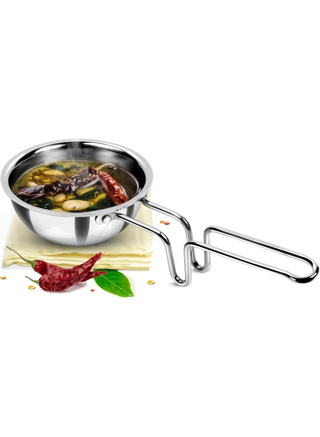 MILTON Pro cook مقلاة ميلتون برو كوك ثلاثية الفولاذ المقاوم للصدأ 12 سم، 370 مل، لتتبيل التوابل، مقبض سلكي متين، سطح مصقول، قاعدة مناسبة للحرارة ومناسبة للغاز - Image 1