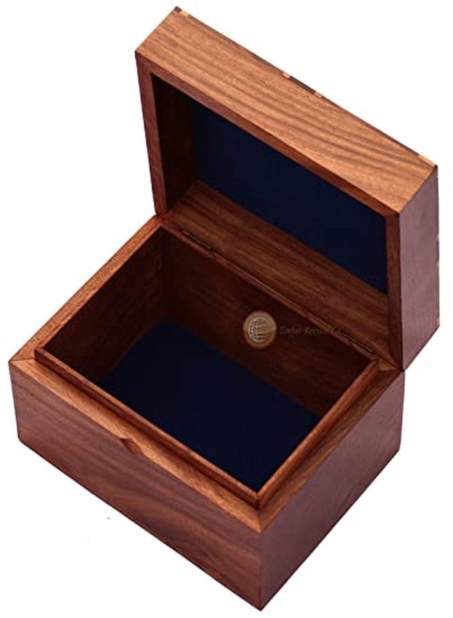 Timber Revival Co Handmade Wooden beautifully inlaid Union Jack design Indian rosewood/Sheesham wood Jewelry Box 8x6x4.5 inches - Image 2