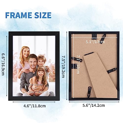 WIFTREY 5x7 Black Picture Frame Bulk 5 x 7 Photo Frames for Wall Hanging or Tabletop Display, 18 Pack - Image 2