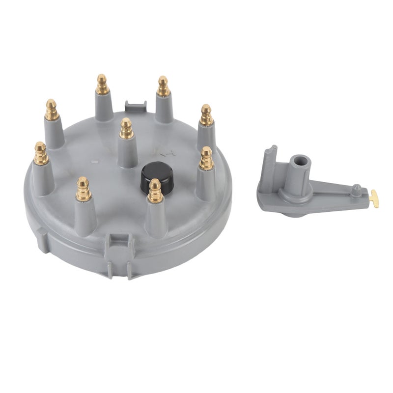 Ignition Distributor Cap Rotor Kit DC12V 8233 Brass Terminals Replacement for Bronco E-150 E-250 V8 5.0L 5.8L Grey - Image 1