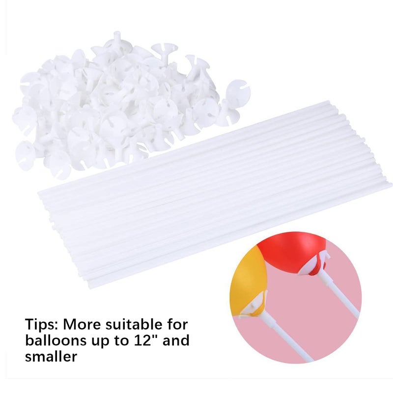 PP OPOUNT 50 Pieces Balloon Sticks Upgraded Version 12.6 Inch White Balloon Sticks Holders with Cups for Christmas Decoration, Wedding, Party, Holidays, Anniversary Decor - Image 3